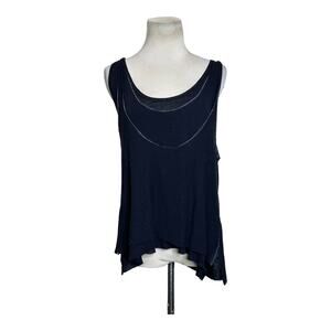 We The Free black overlay racer back tank top size Small